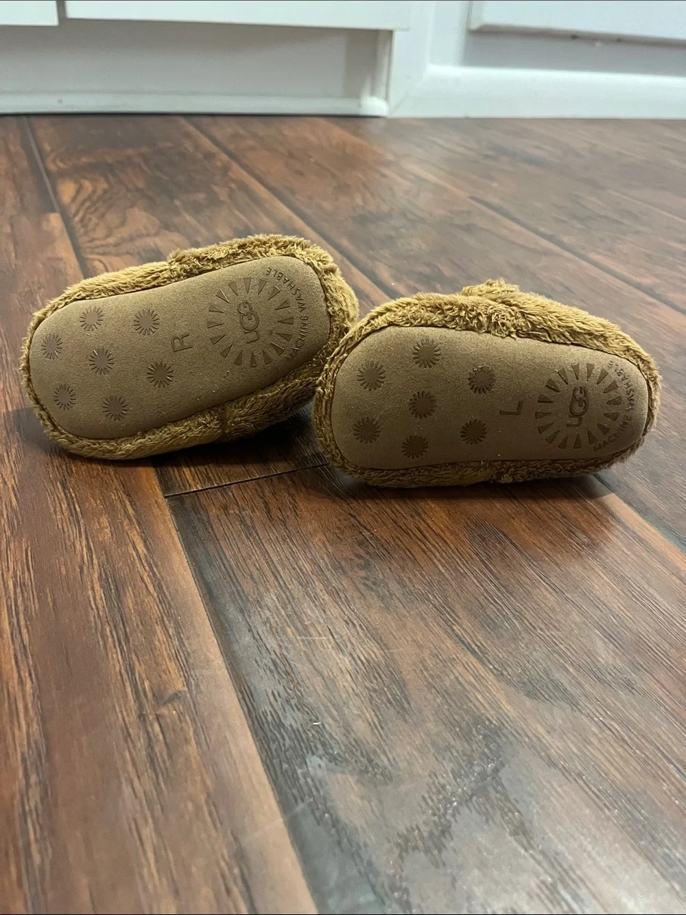 UGG Baby Fuzz Strap Booties in Chestnut